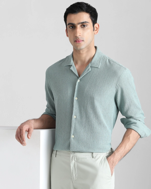 Mufti — Sage Green Linen Shirt