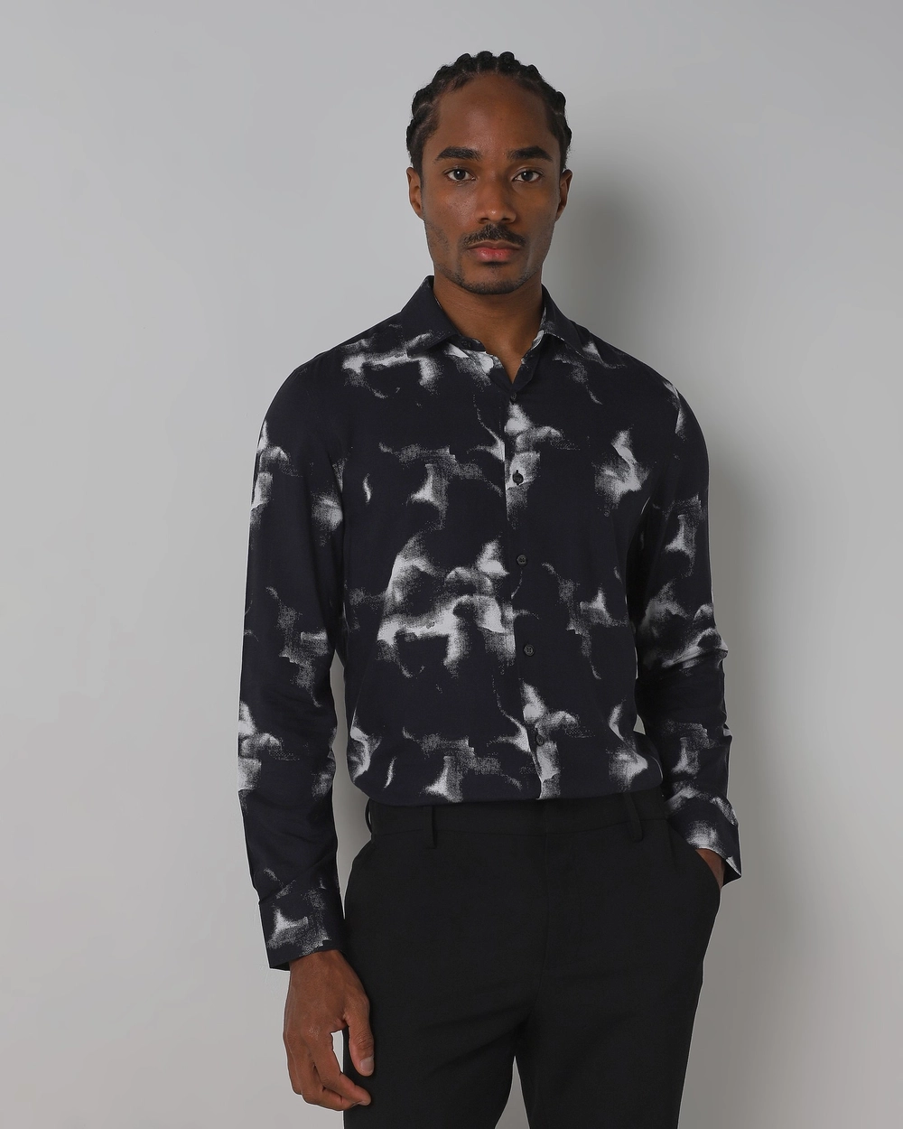 Mufti — White Textured Shirt