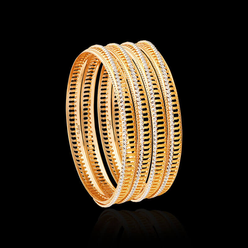 ZAR Multi-Strand Crossover Gold Bangles