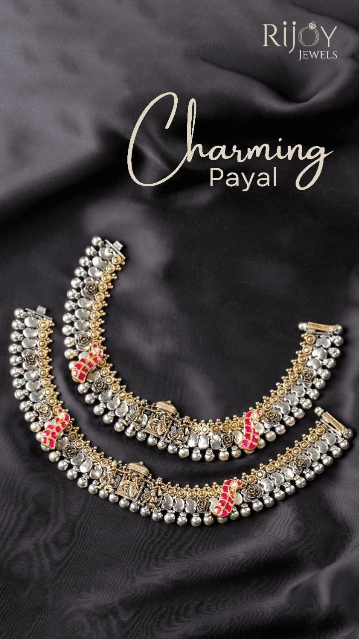 AMAN — Multi-Strand Oxidised Silver Anklets